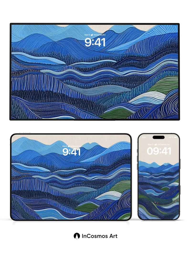 Whispering Ridge Wallpaper with Woven Lines