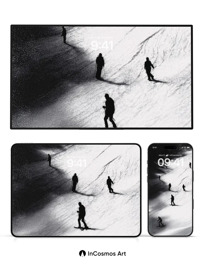 Shadowed Descent Wallpaper with Alpine Echoes