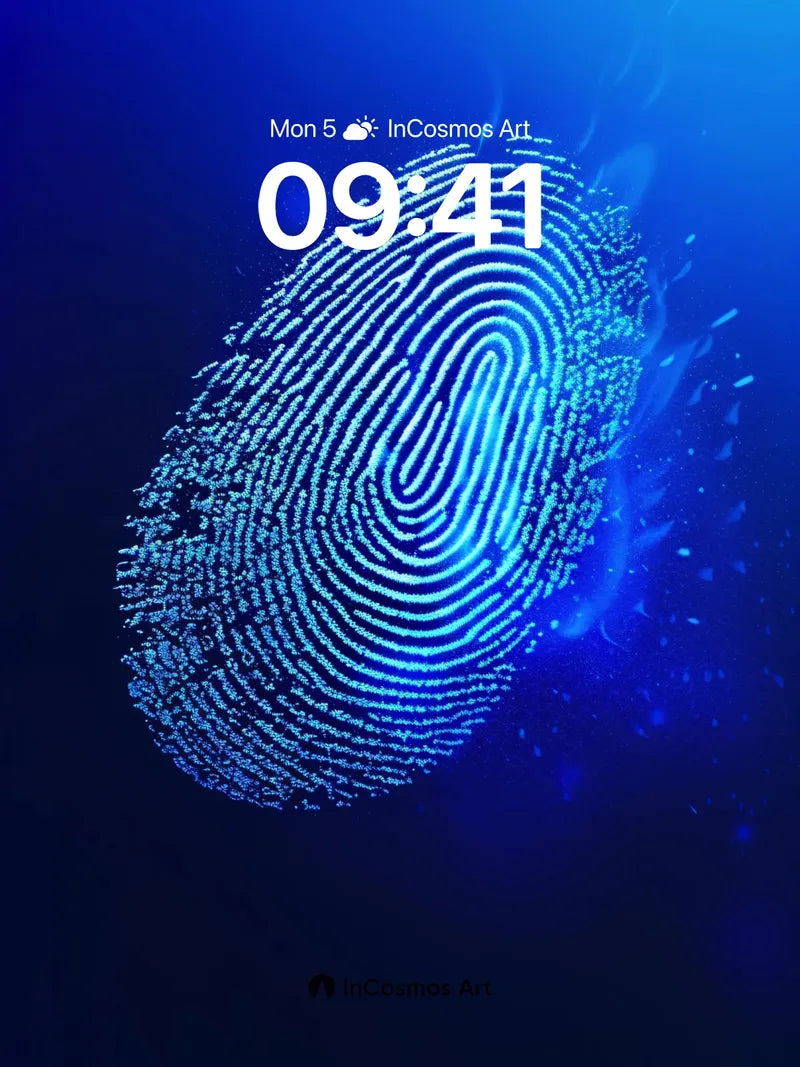 Electric Pulse Fingerprint Wallpaper with Digital Veins