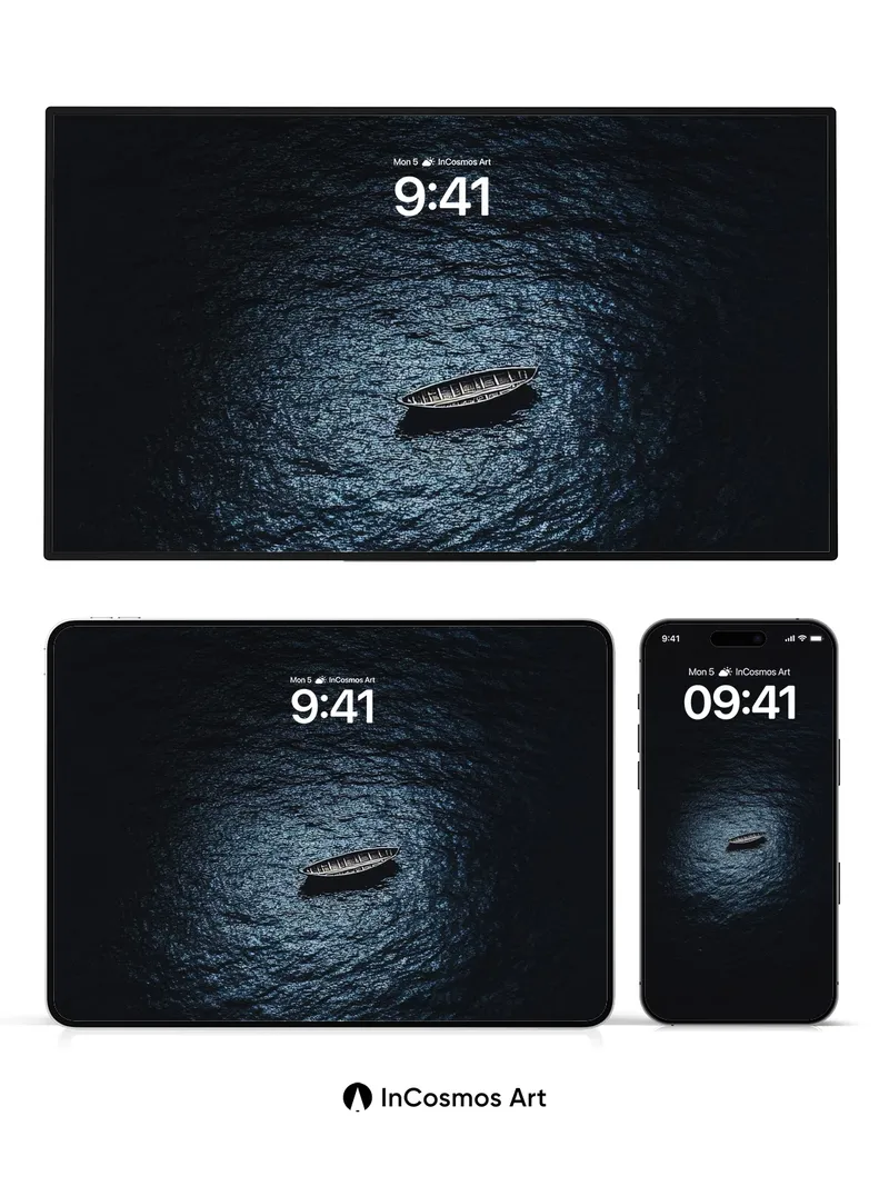 Midnight Solitude Wallpaper with Moonlit Hull