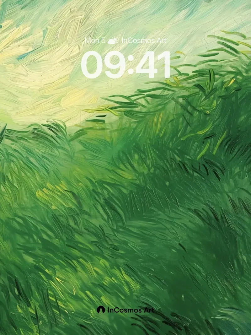 Whispering Meadow Wallpaper with Van Gogh's Brush