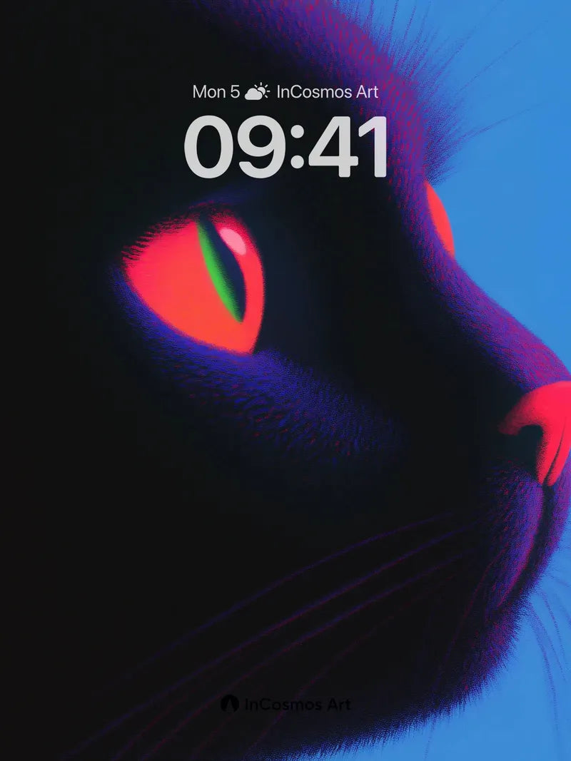 Neon Shadow Wallpaper with Electric Eyes
