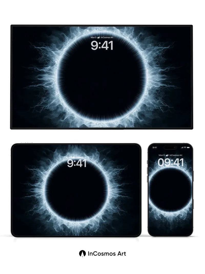 Ethereal Ring Wallpaper with Electric Veins