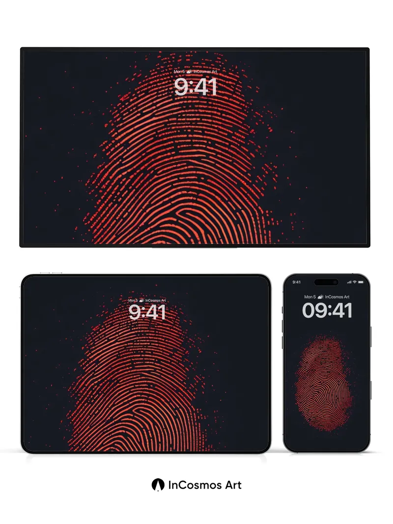 Futuristic Fingerprint Wallpaper with Digital Veins