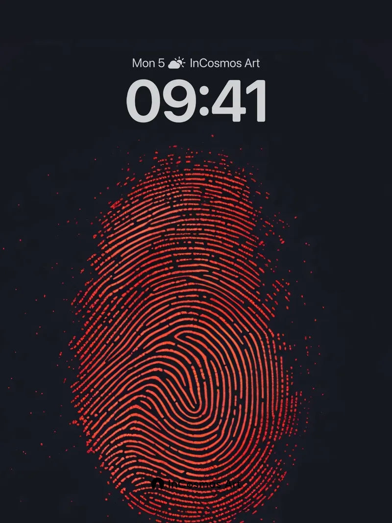 Futuristic Fingerprint Wallpaper with Digital Veins