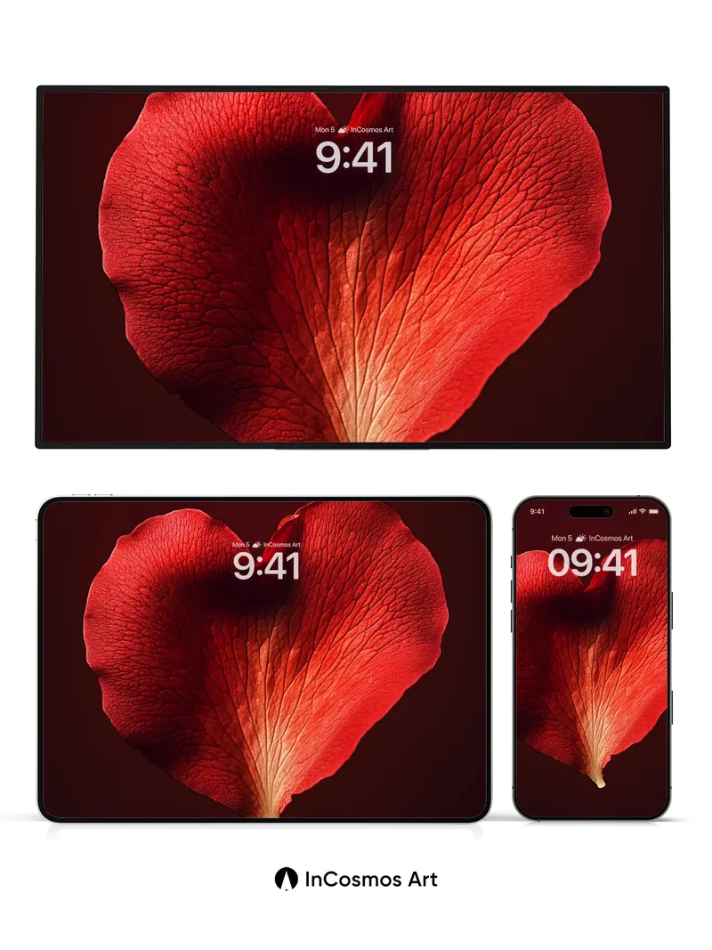 Velvet Heart Wallpaper with Crimson Veins