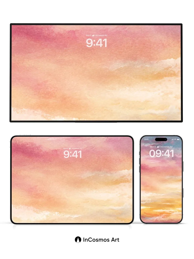 Serene Horizon Wallpaper with Soft Cloud Drift