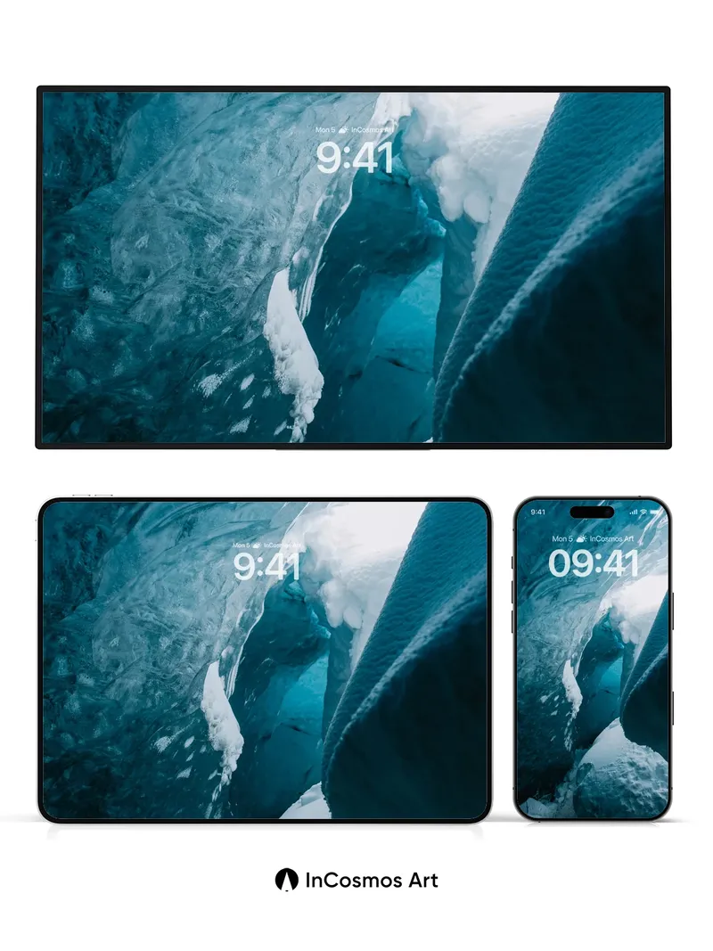 Glacial Whisper Wallpaper with Frozen Light