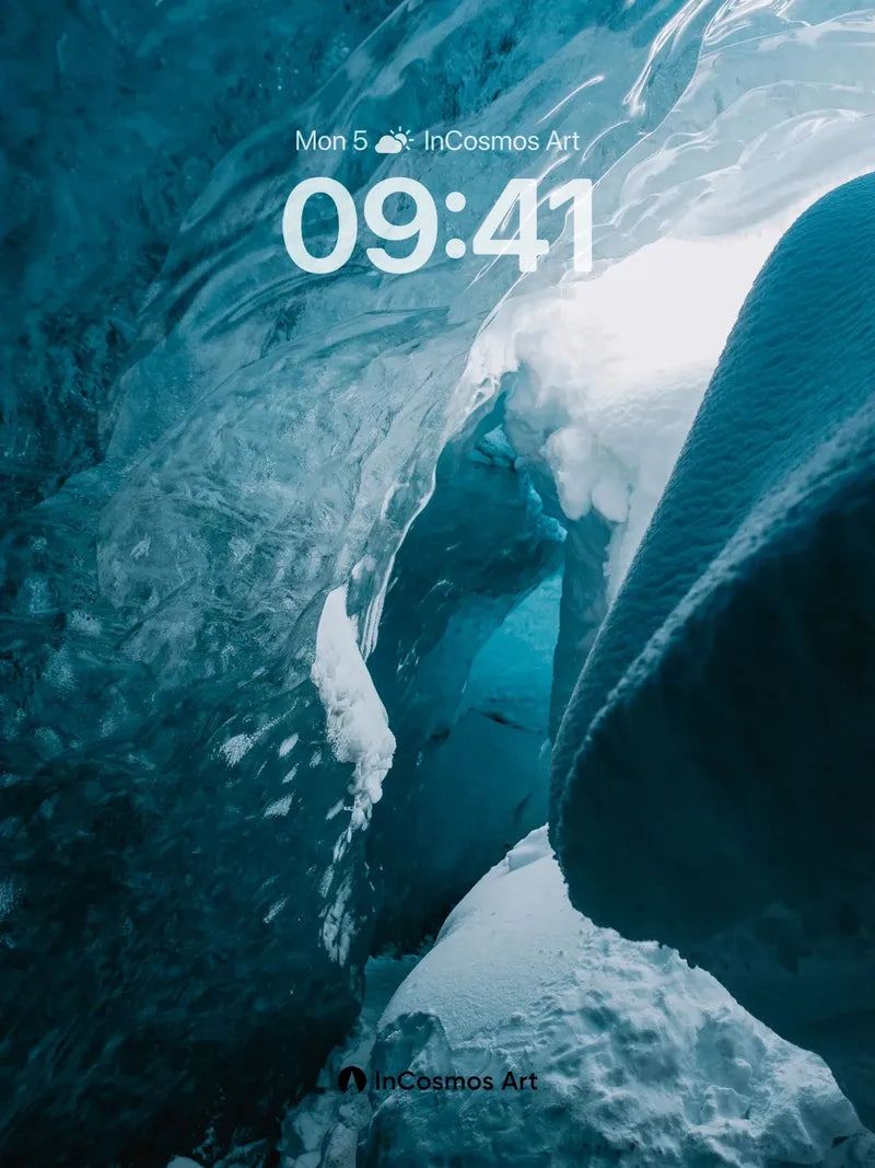 Glacial Whisper Wallpaper with Frozen Light