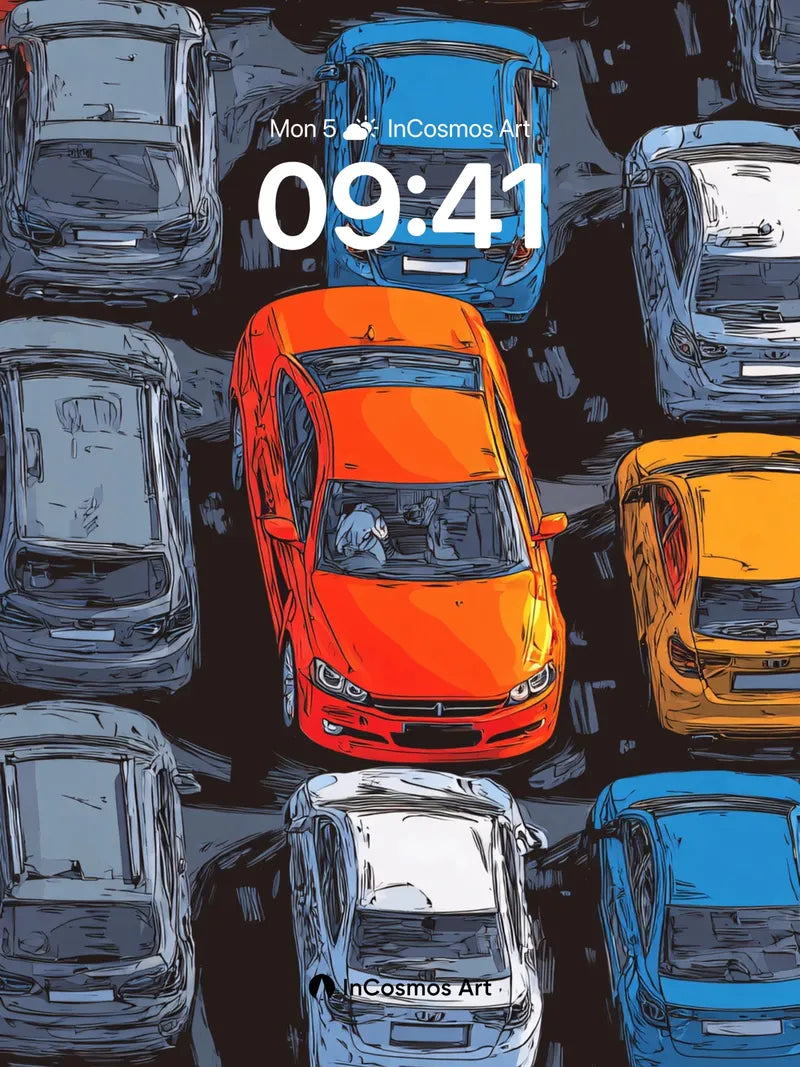 Urban Pulse Wallpaper with Neon Grids