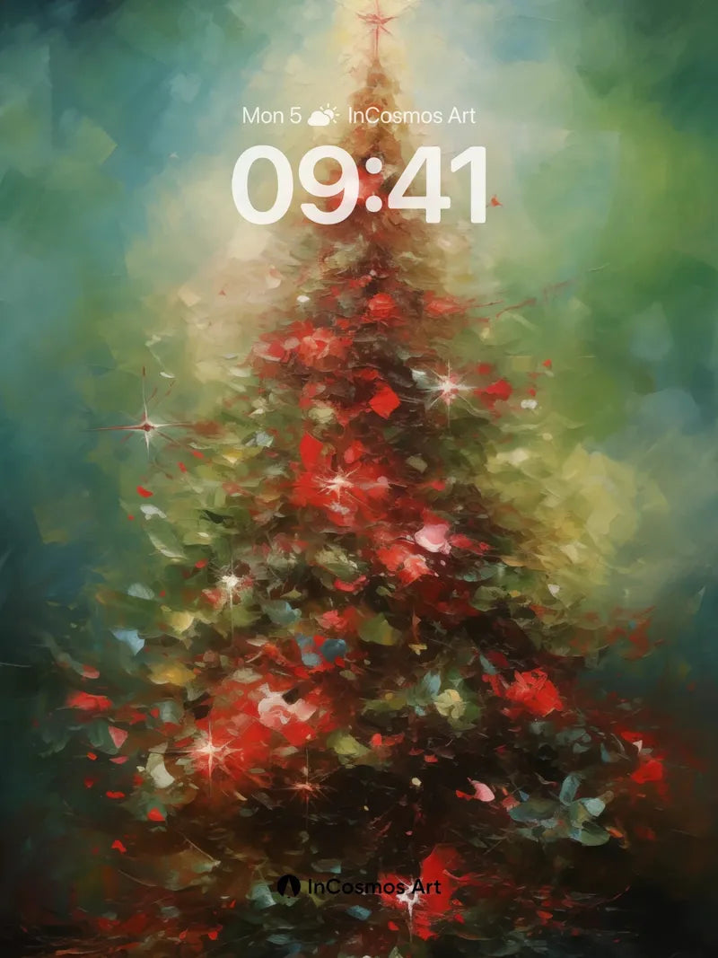 Luminous Evergreen Wallpaper with Starlit Canopy