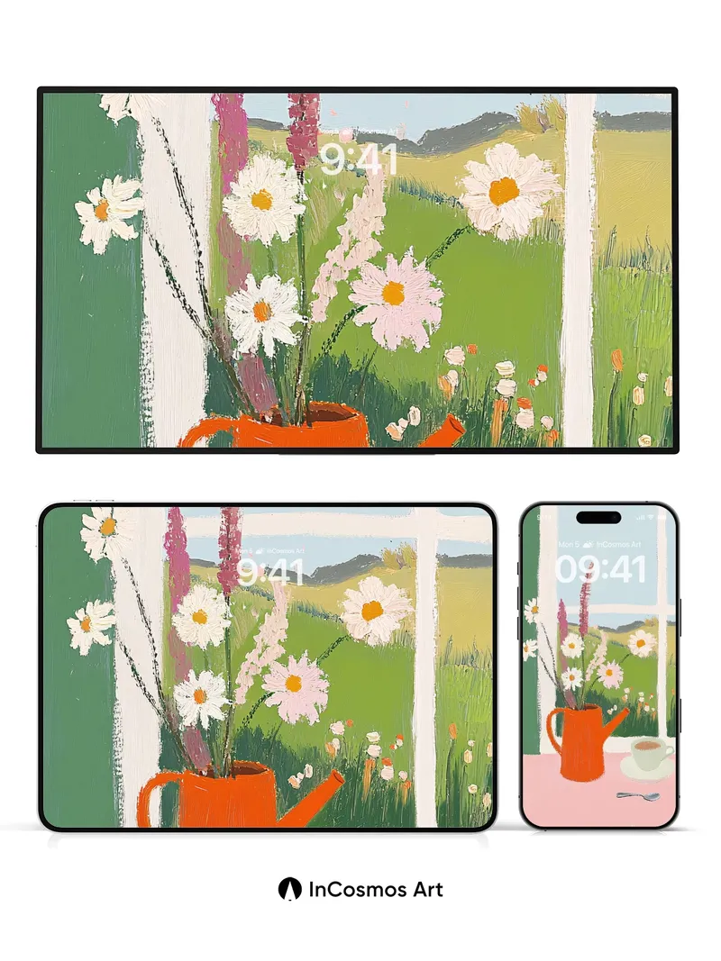 Serene Still Life Wallpaper with Garden Light