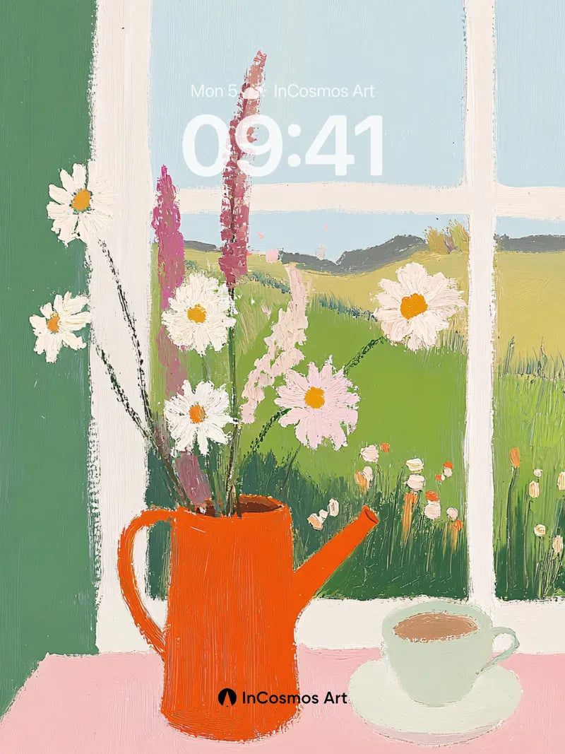 Serene Still Life Wallpaper with Garden Light