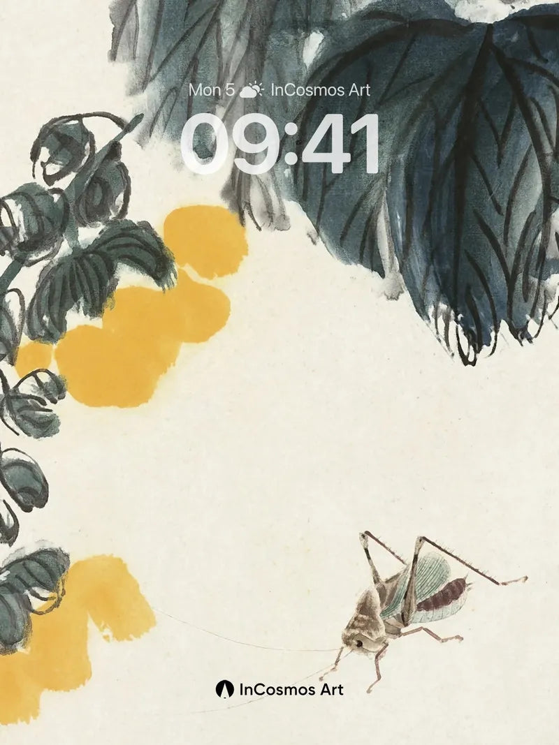 Serene Ink Garden Wallpaper with Cricket Whispers