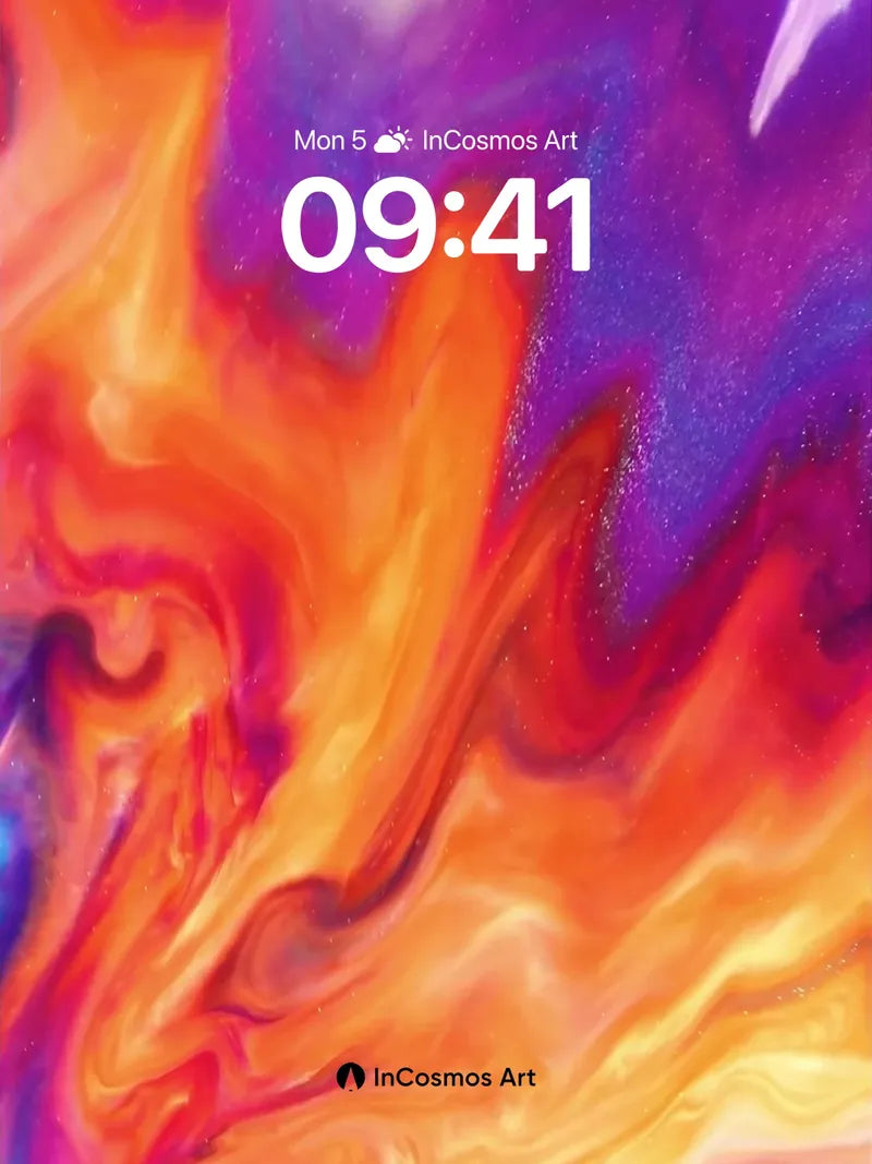 Incandescent Flame Wallpaper with Cosmic Veil