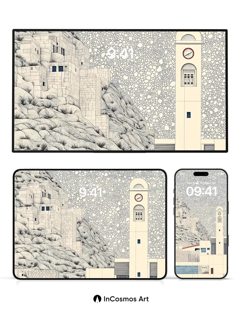 Stone Whisper Wallpaper with Cosmic Dust