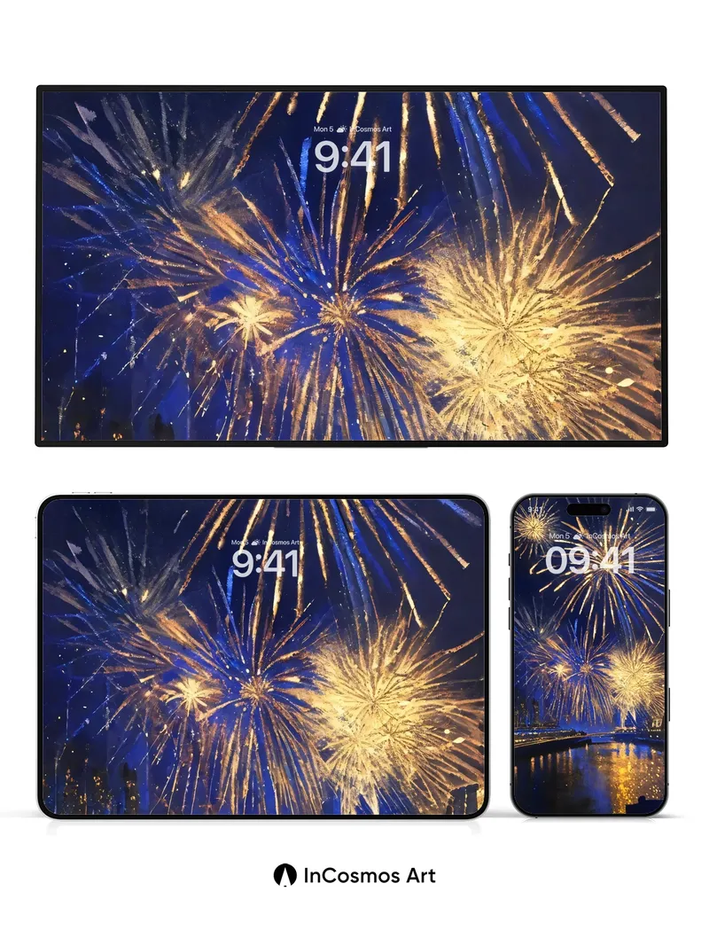 Golden Reverie Wallpaper with River Reflections