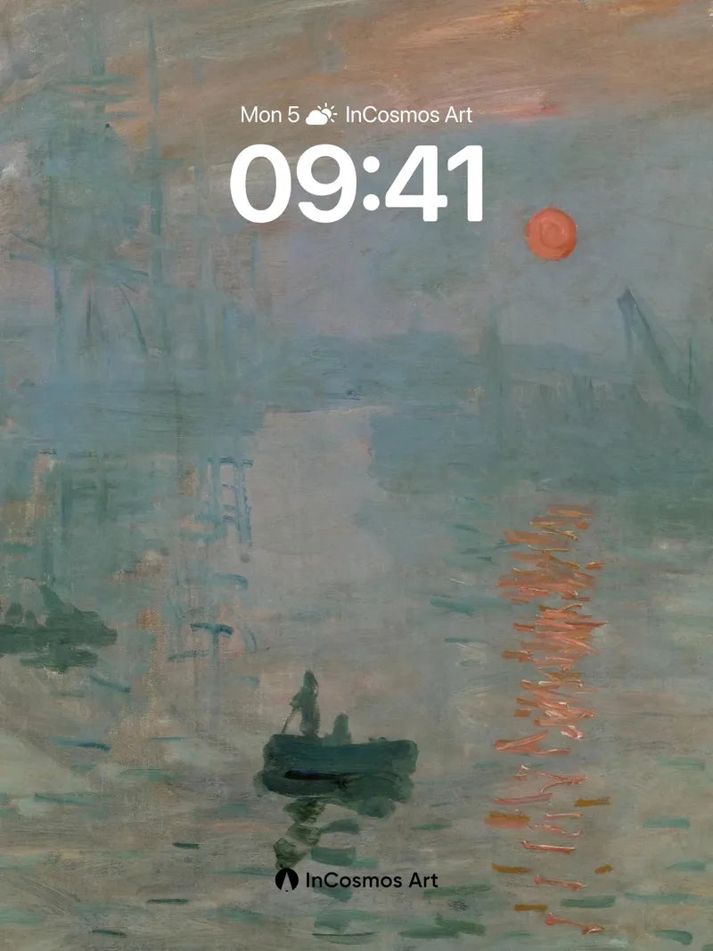 Sunset Hush Wallpaper with Monet's Brushstroke