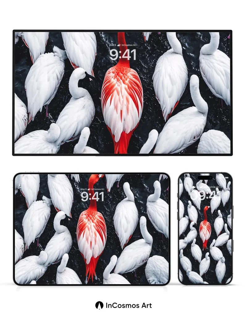 Singular Flame Wallpaper Among White Feathers