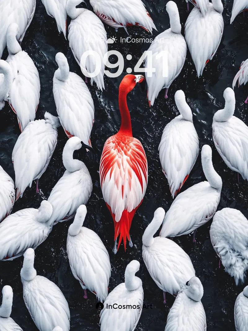 Singular Flame Wallpaper Among White Feathers