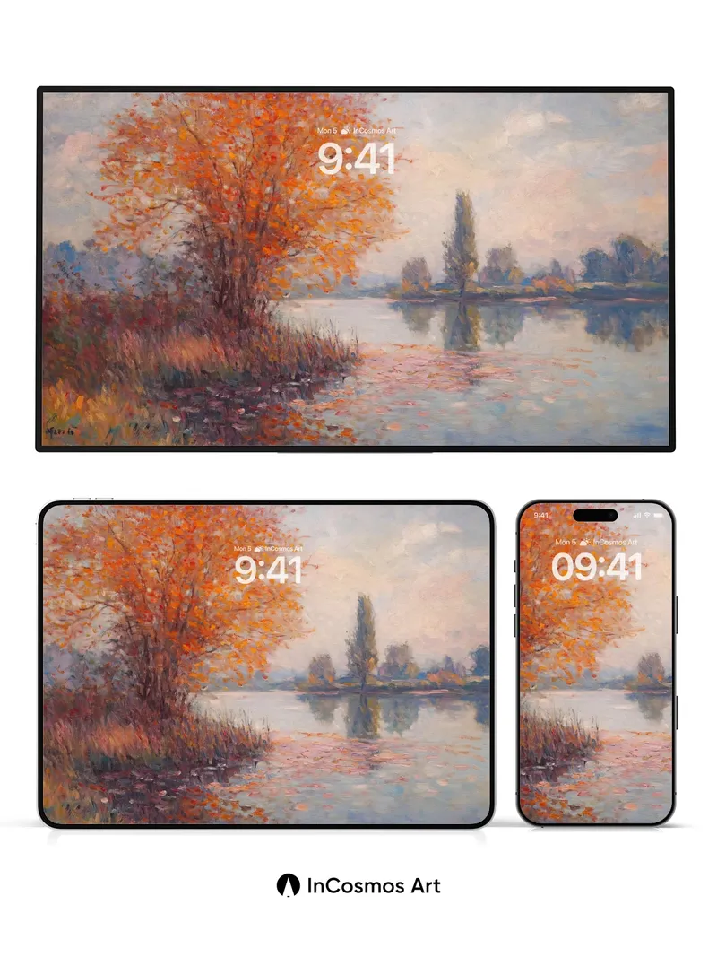 Autumn Hush Wallpaper with Golden Reflections