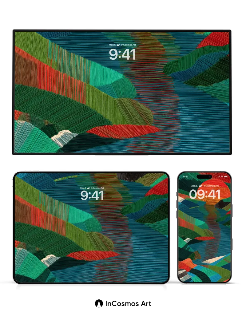 Textured Horizon Wallpaper with Threaded Light