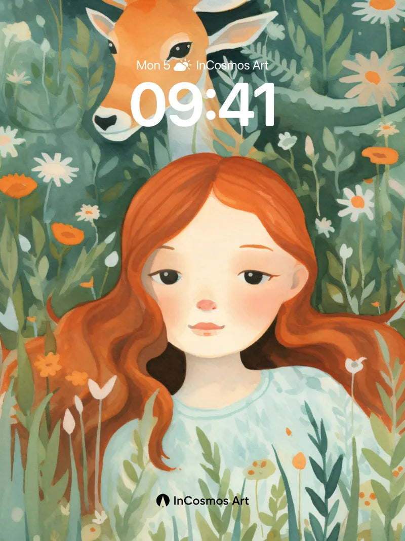 Whispering Woods Wallpaper with Gentle Stag