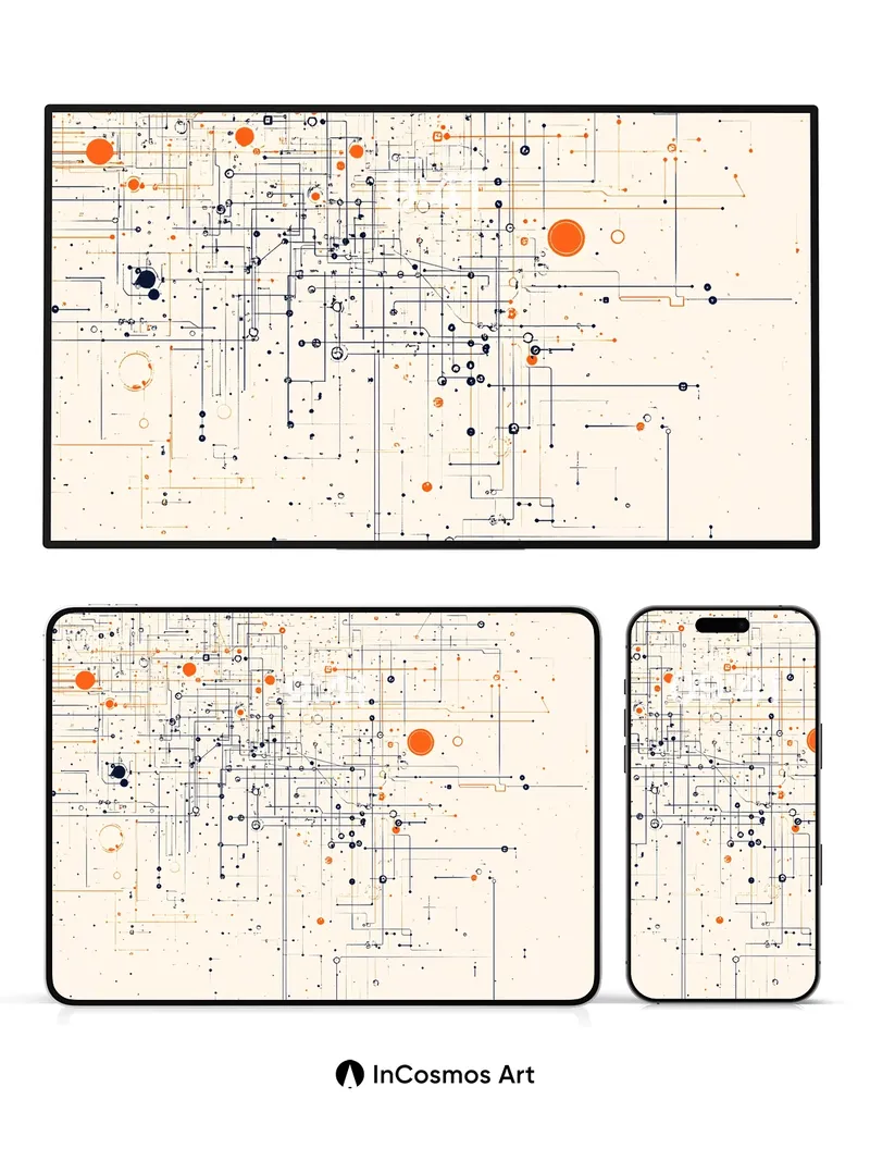 Circuit Mirage Wallpaper with Floating Nodes