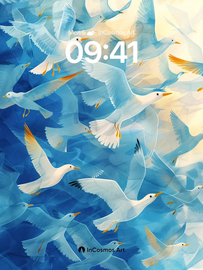 Serenity Skyline Wallpaper with Feathered Light wallpaper for iPhone, iPad & Mac