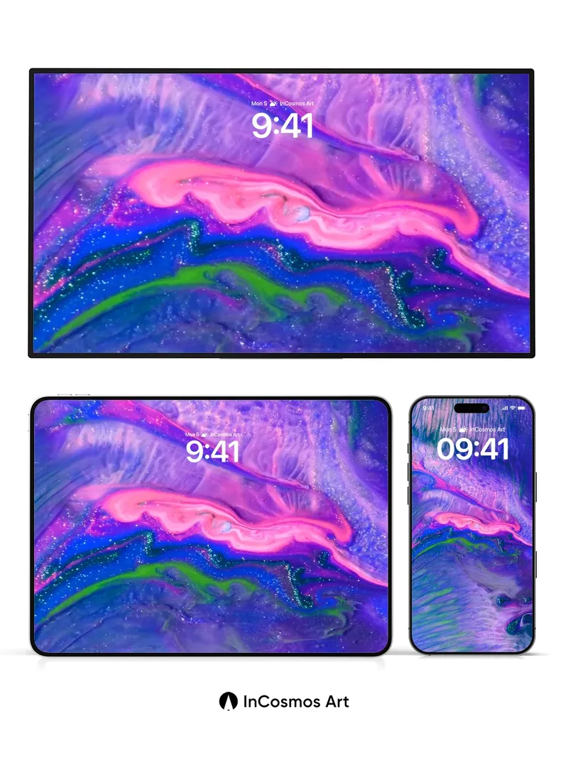 Luminous Tide Wallpaper with Cosmic Veins