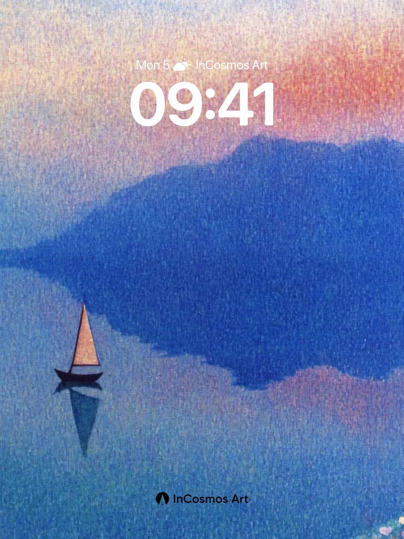 Serenity Sail Wallpaper with Floral Shore wallpaper for iPhone, iPad & Mac
