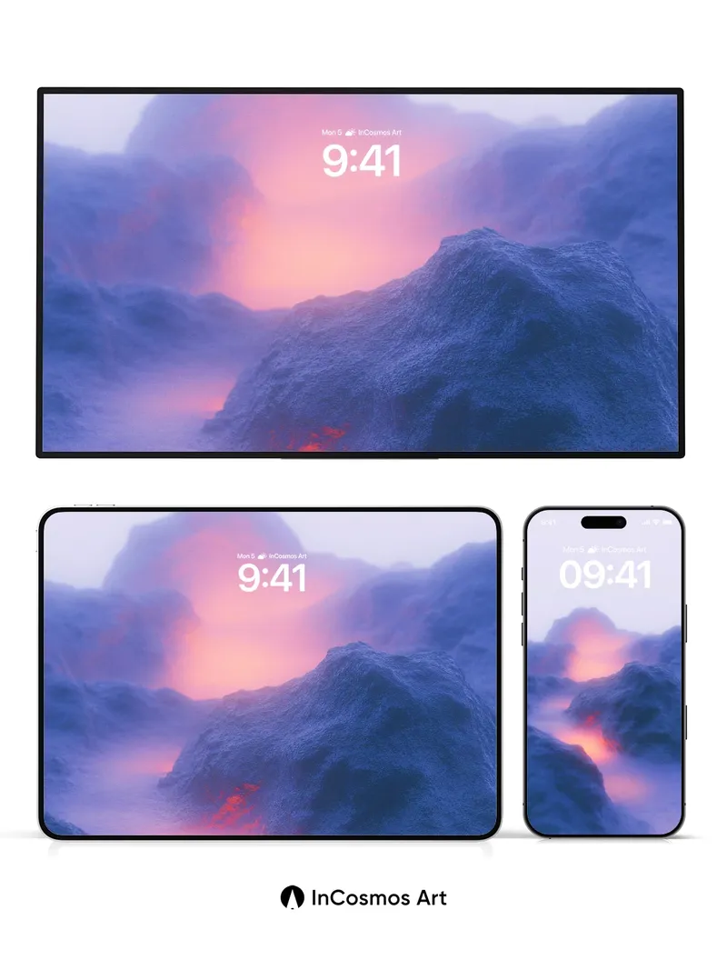 Luminous Frost Wallpaper with Glowing Veins