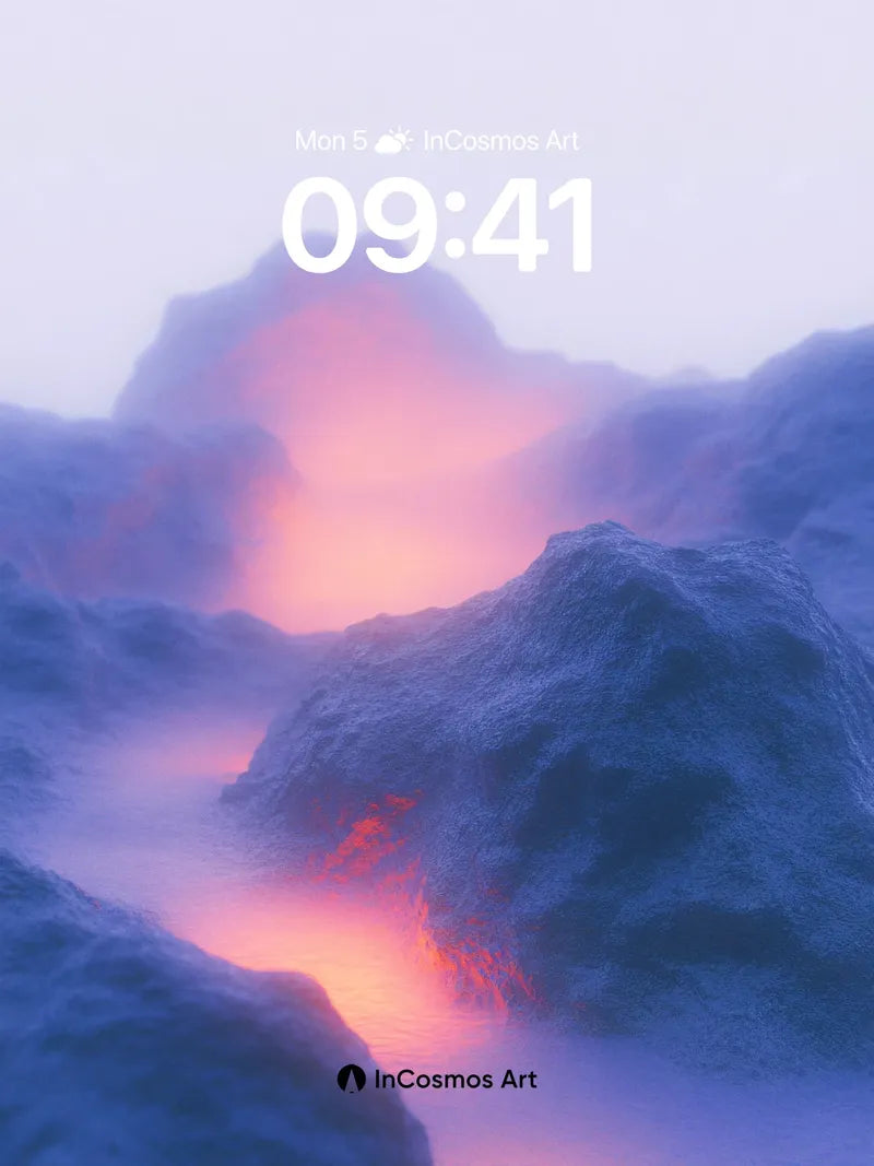 Luminous Frost Wallpaper with Glowing Veins