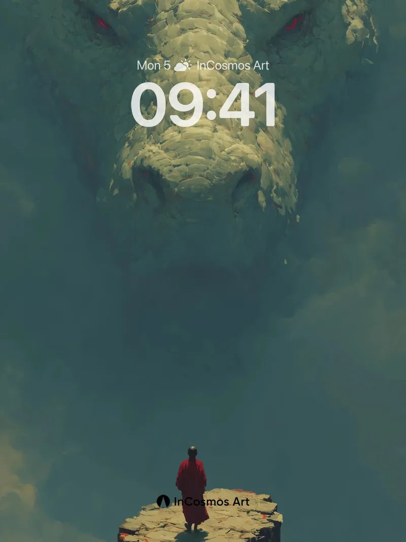 Serpentine Sky Wallpaper with Cloud-Formed Dragon