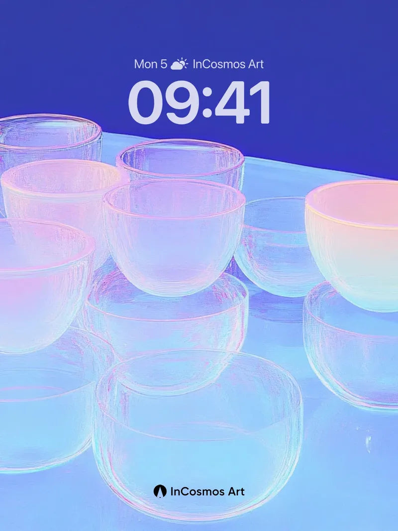 Luminous Glass Wallpaper with Ethereal Hues