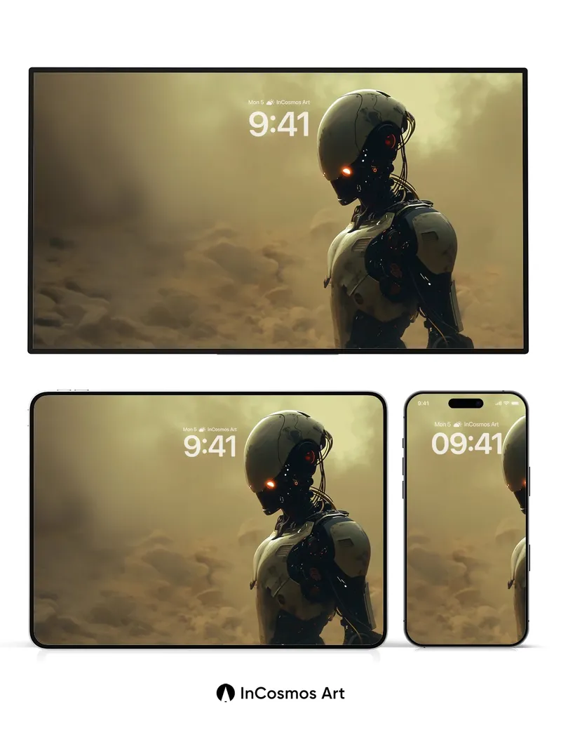 Silent Sentinel Wallpaper with Smoldering Eyes