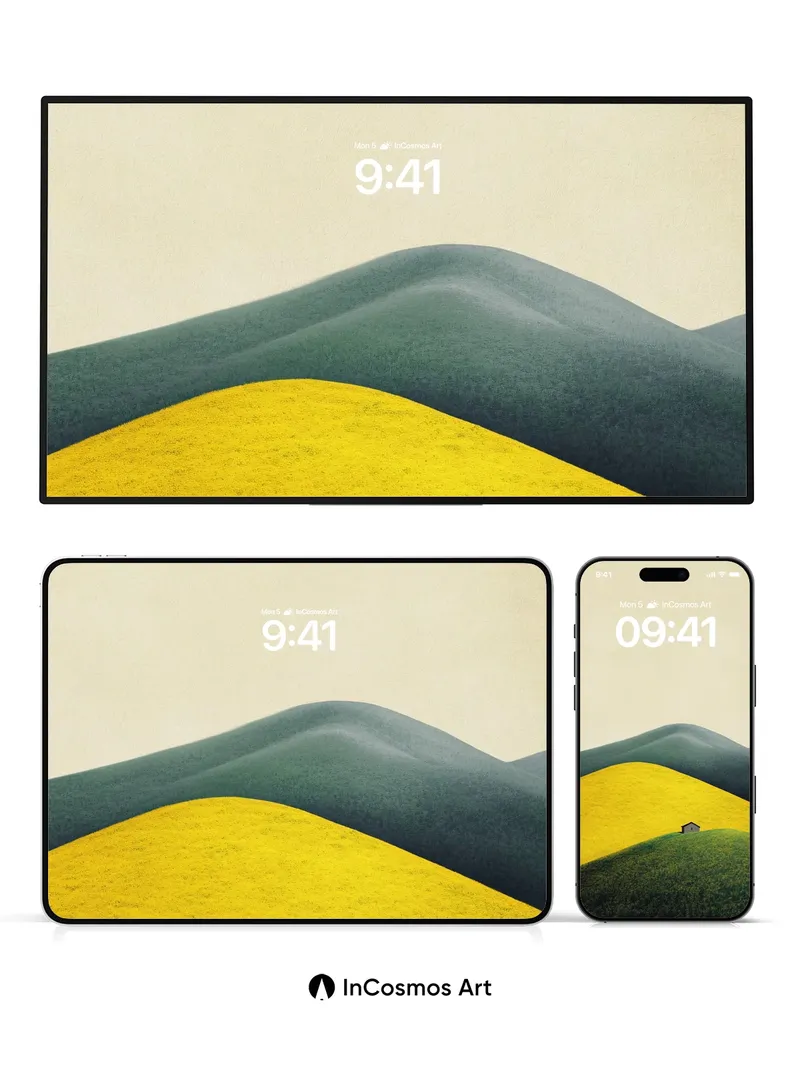 Golden Hush Wallpaper with Solitary Hut