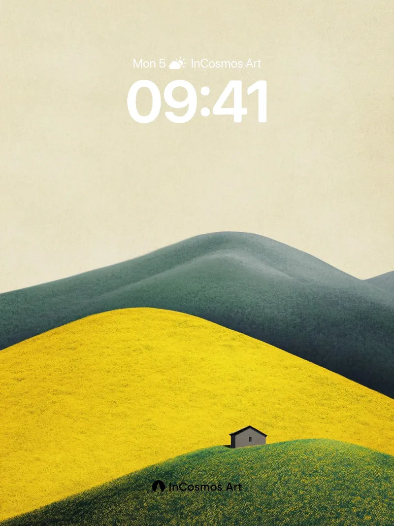 Golden Hush Wallpaper with Solitary Hut