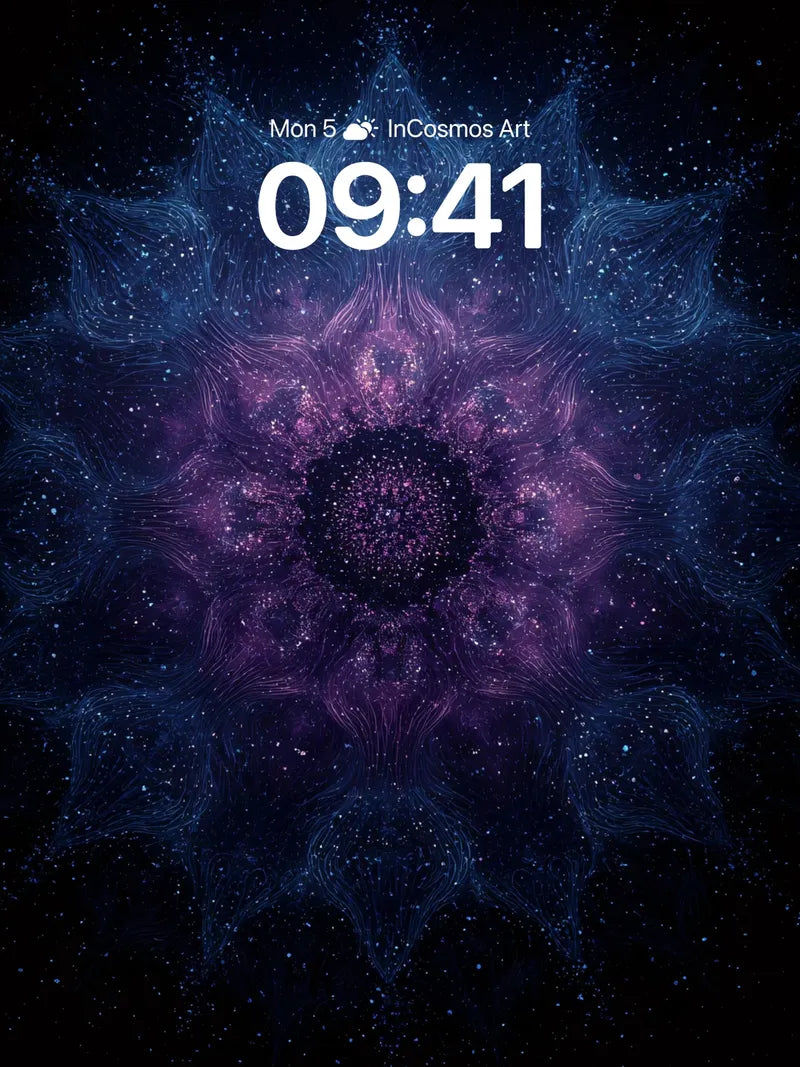 Cosmic Lattice Wallpaper with Nebula Veins