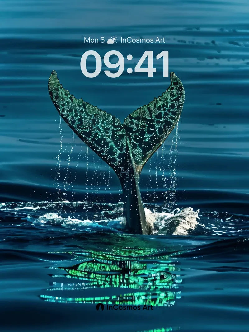 Serenity Whale Tail Wallpaper with Digital Drift