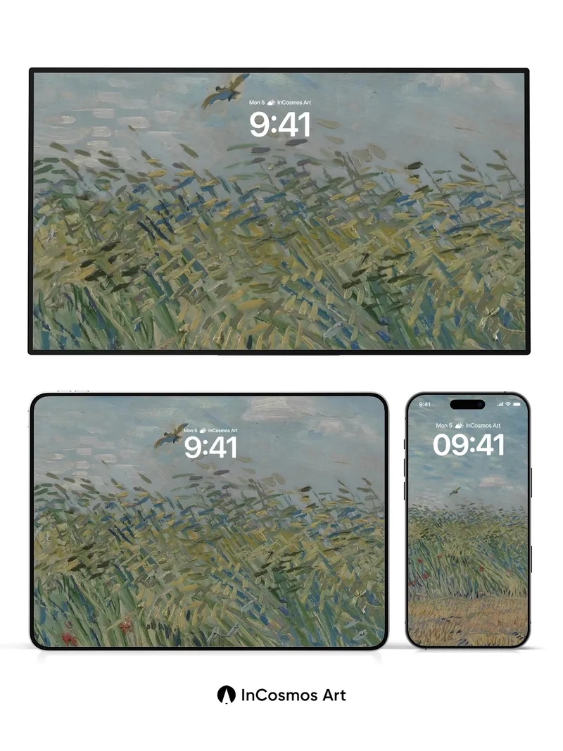 Whispering Wheat Wallpaper with Skyward Flight