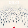 Solitary Red Figure Wallpaper with Infinite Crowd wallpaper for iPhone, iPad & Mac