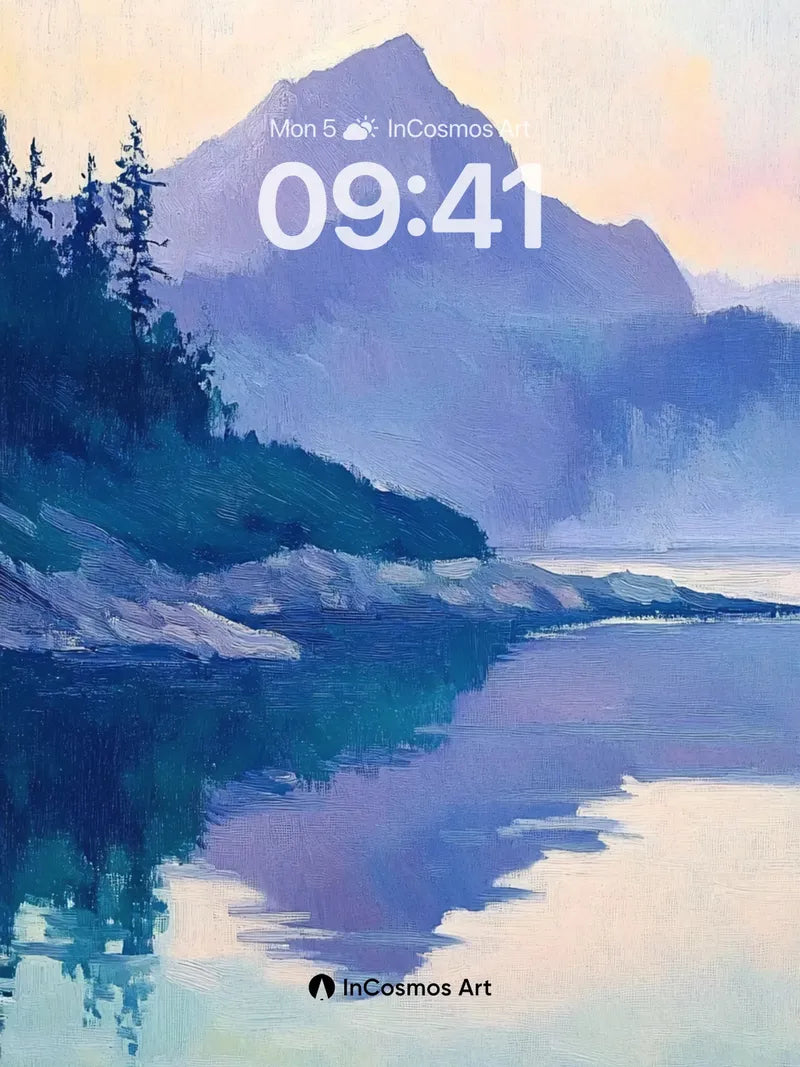 Serenity Peak Wallpaper with Misty Reflections