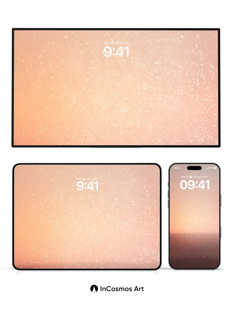 Golden Hush Wallpaper with Floating Stardust