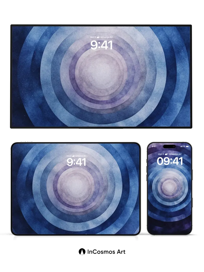 Cosmic Pulse Wallpaper with Ethereal Rings