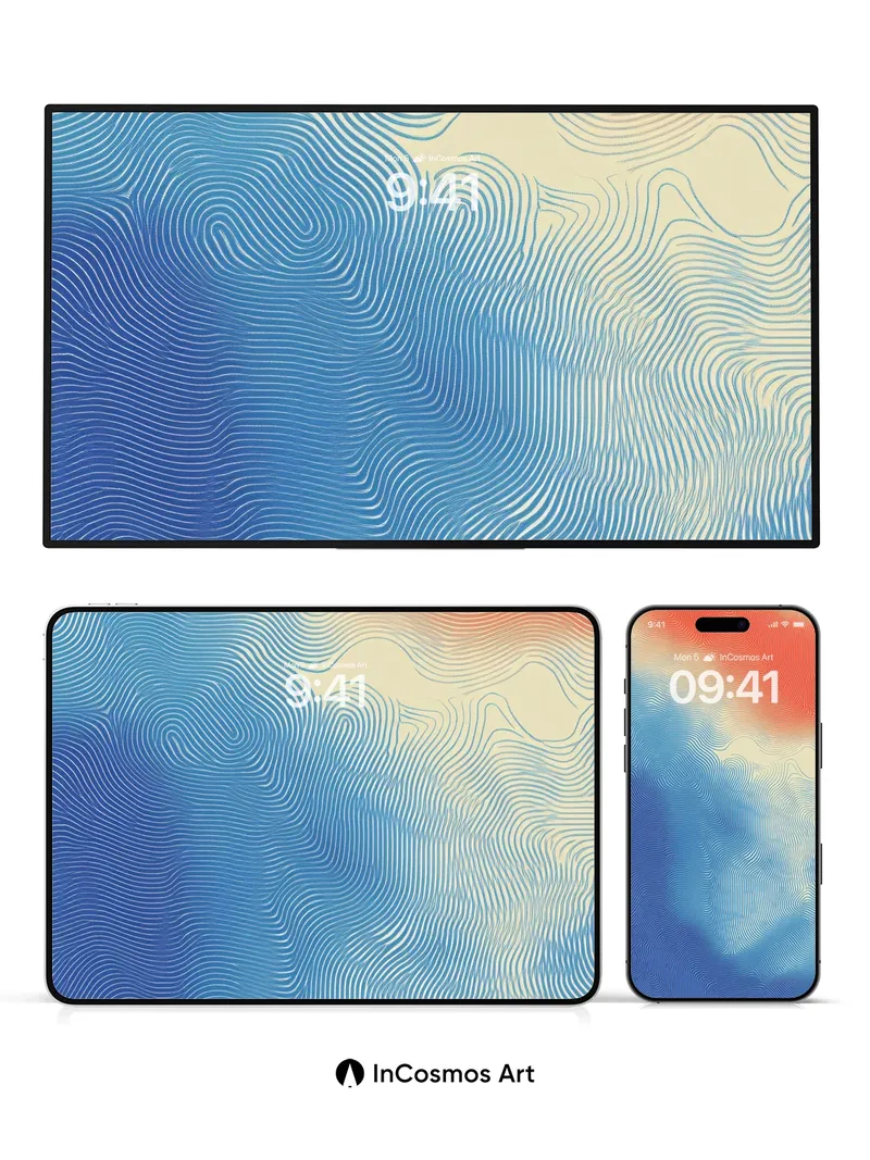 Calm Currents Wallpaper with Whispering Lines