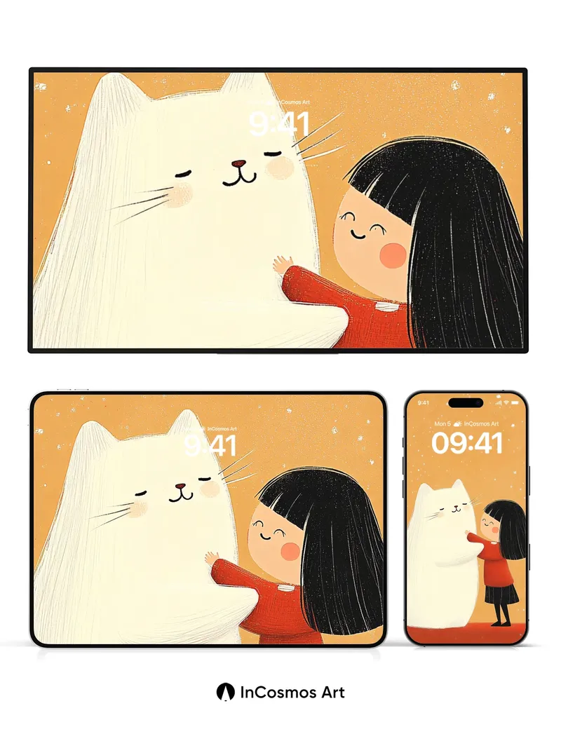 Whispering Warmth Wallpaper with Snow-Kissed Hugs