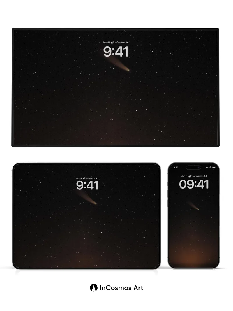 Silent Comet Wallpaper with Starlit Veil