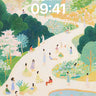 Whispering Path Wallpaper with Dotted Gardens wallpaper for iPhone, iPad & Mac