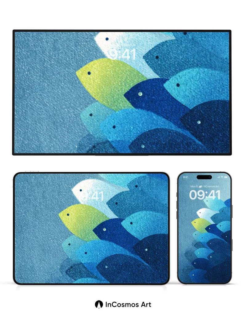Serenity School Wallpaper with Floating Light